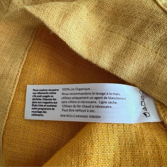 Eileen Fisher Utility Linen Double Woven Jacket Shacket Marigold Yellow SZ S - Picture 9 of 9